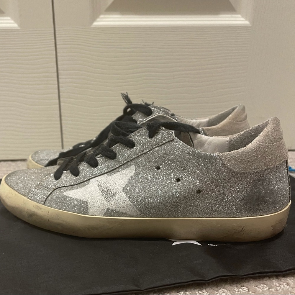 Golden goose silver sparkle sneakers